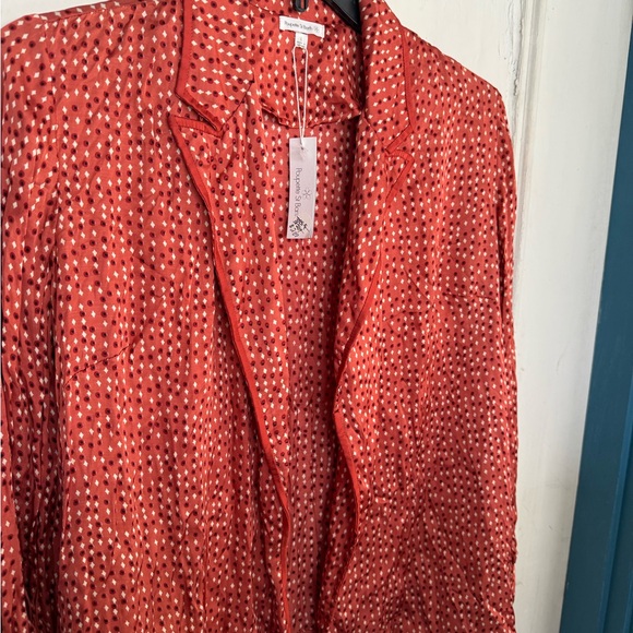 Poupette St. Barth Orange Patterned Blazer - Picture 1 of 8